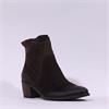 Paul Green Western Block Heel Ankle Boot - Brown Suede